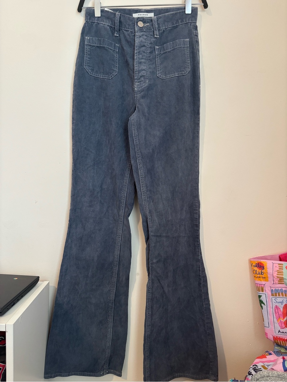 PacSun High-Rise Bootcut Jeans in Faded Blue-Gray